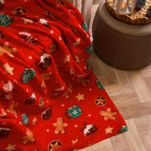 OHS Red Christmas Treats Polar Fleece Throw Blanket, W/D/H: 120 x 150 cm – 2
