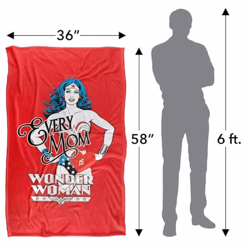 LOGOVISION Justice League Wonder Woman Mother's Day Super Soft Fleece Throw Blanket, Multicolour, W: 91.44 cm, L: 147.32 cm – 4