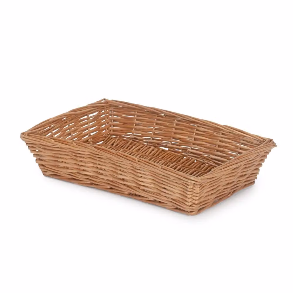 Red Hamper Large Tapered Wicker Rectangular Tray in Brown – 2