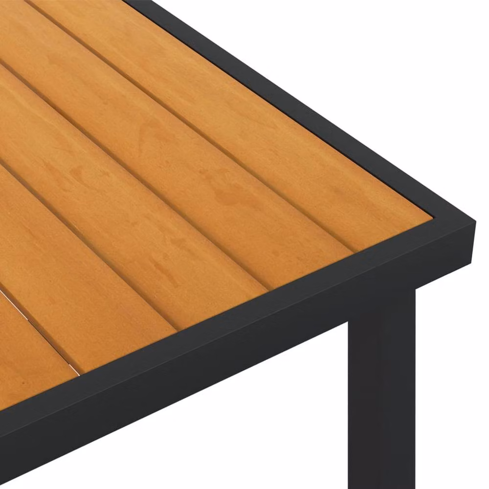 Berkfield Home Brown Rectangular Garden Table with Aluminium and WPC Construction, W: 140 cm, D: 90 cm, H: 74 cm – 3
