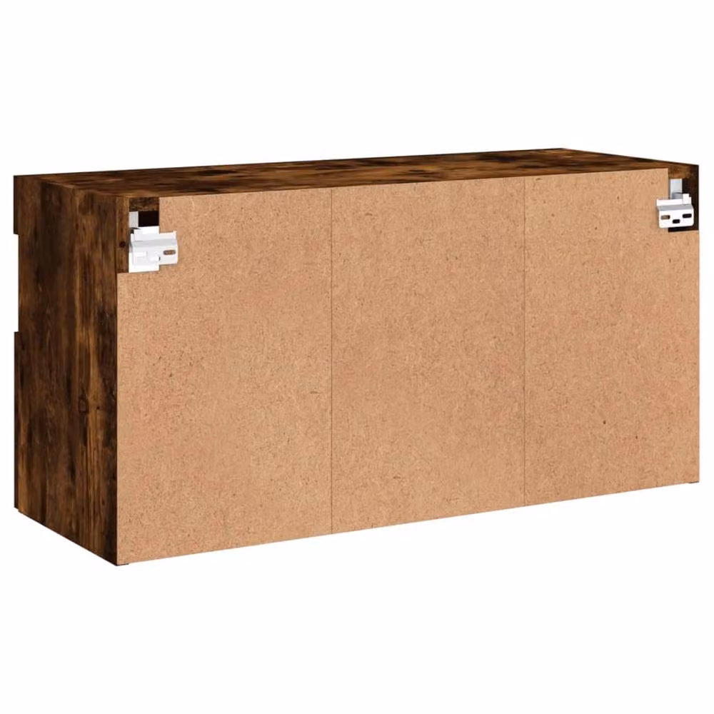 Berkfield Home TV Wall Cabinet with LED Lights in Smoked Oak Brown, W/D/H: 80 x 30 x 40 cm – 10