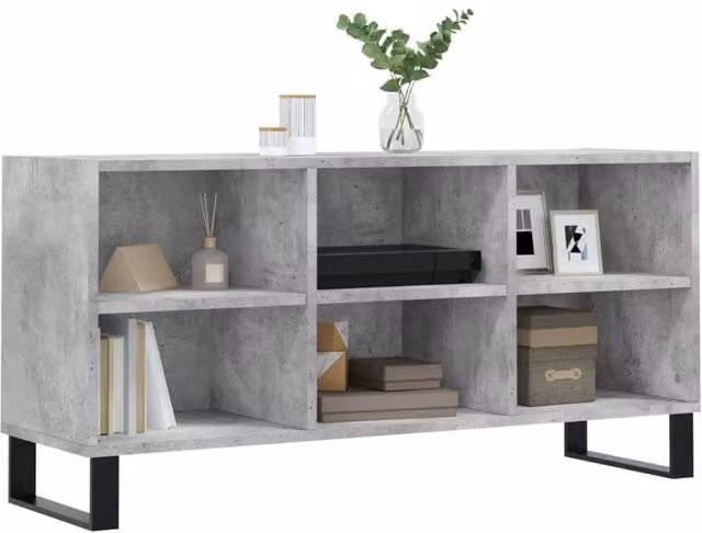 Berkfield Home Industrial TV Cabinet in Concrete Grey, W/D/H: 103.5 x 30 x 50 cm – 1