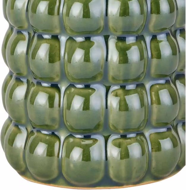 KDMK Olive Bubble Ceramic Tabletop Vase in Green