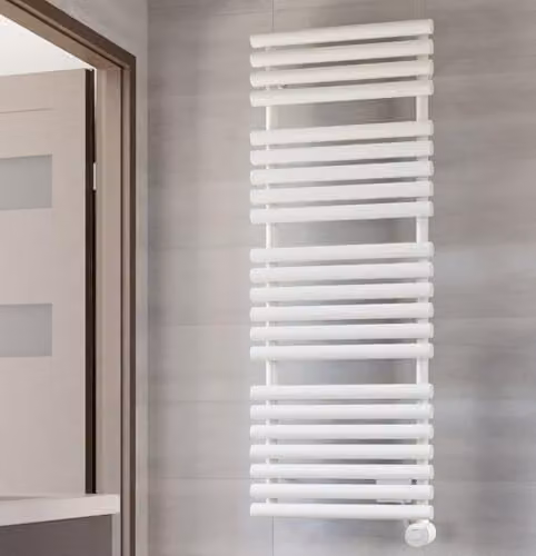 Terma Rolo Towel E Electric Towel Rail with Wifi, White (RAL 9016), H 136.0 cm x W 52.0 cm