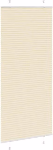 Berkfield Home Single Pleat Opaque Polyester Blind in Beige, W: 85 cm, H: 200 cm