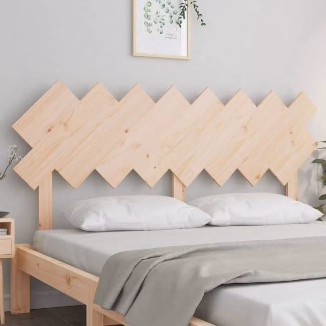 Berkfield Home Beautiful Bed Headboard in Light Sand Solid Pine Wood W/D/H: 159.5 x 3 x 80.5 cm