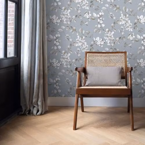 Rasch Rosalie Floral Botanical Wallpaper in Sage Green and Purple, W/H: 53.0 x 53.0 cm – 2