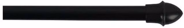 NewEdgeBlinds Extendable Metal Cafe Curtain Rod in Black, 85 cm