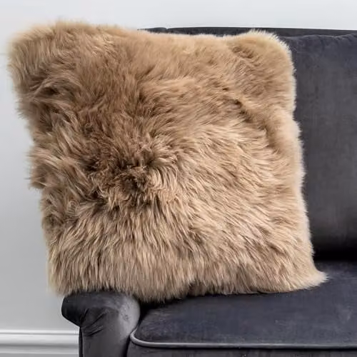 Simply Sheepskin Square Wool Cushion in Brown, W/D/H: 45 x 45 x 45 cm – 2