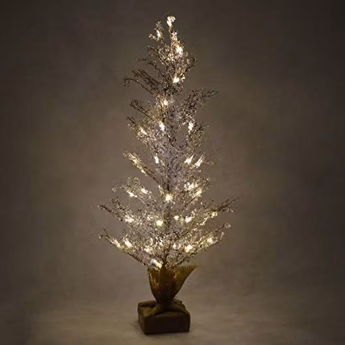 Shatchi Pre-Lit Tabletop Christmas Tree with Warm White Lights, Battery or USB Operated, Height: 48 cm – 2