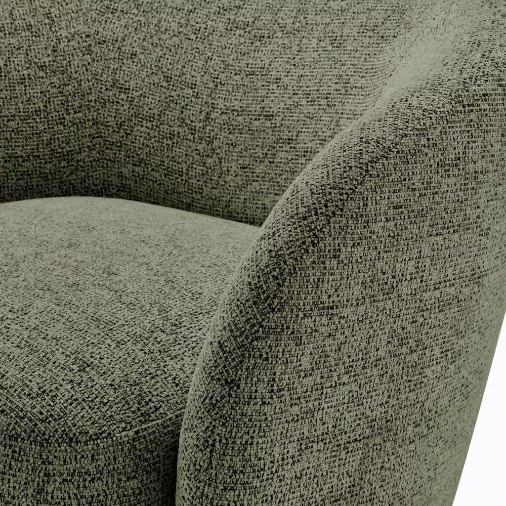 FurnitureboxUK Romilly Green Fabric Swivel Accent Tub Chair – 3