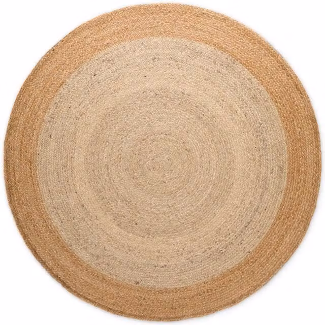 THE RUGS Jutta Reversible Jute Flatweave Round Rug in Beige, Diameter: 160 cm