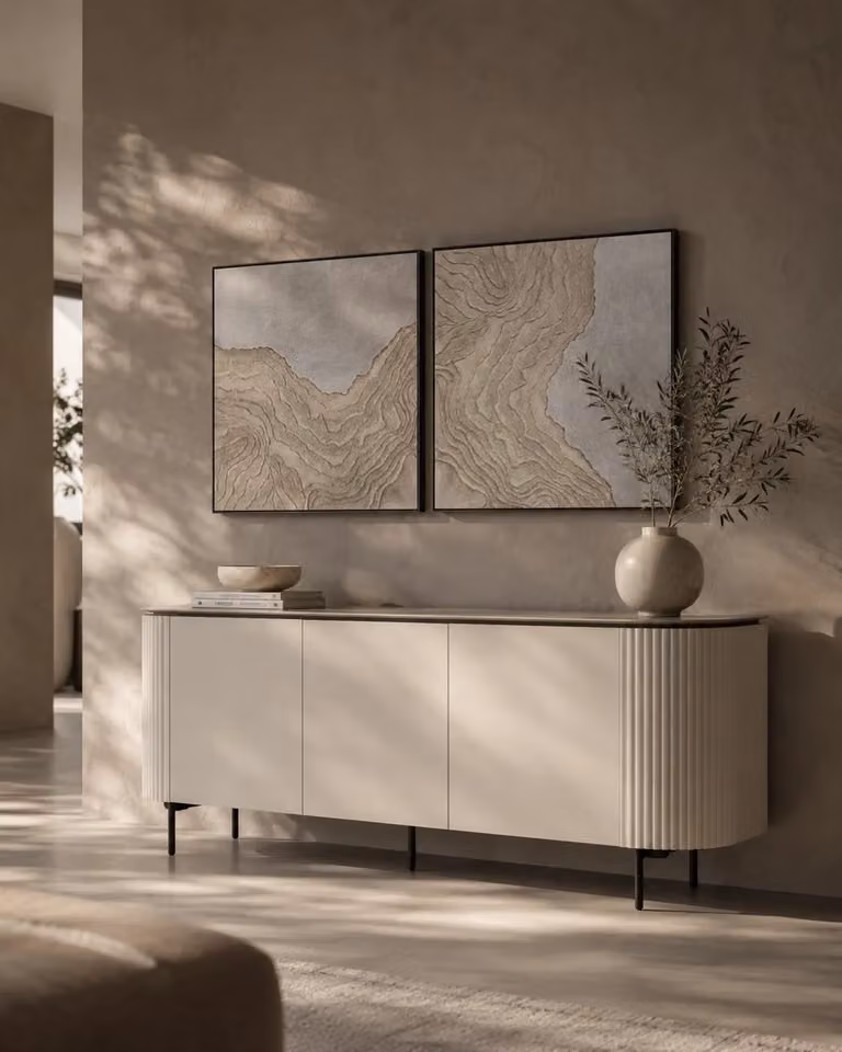 Tommy Franks Lantine Buffet in Matt Beige with Soft-Close Drawers