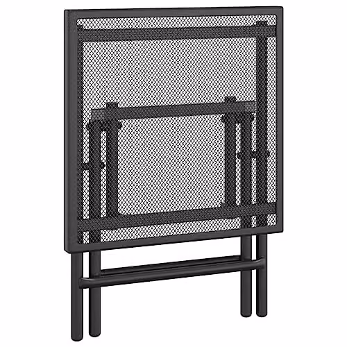 vidaXL Folding Garden Table in Anthracite, Square Steel Mesh, W/D/H: 38 x 38 x 38 cm – 3