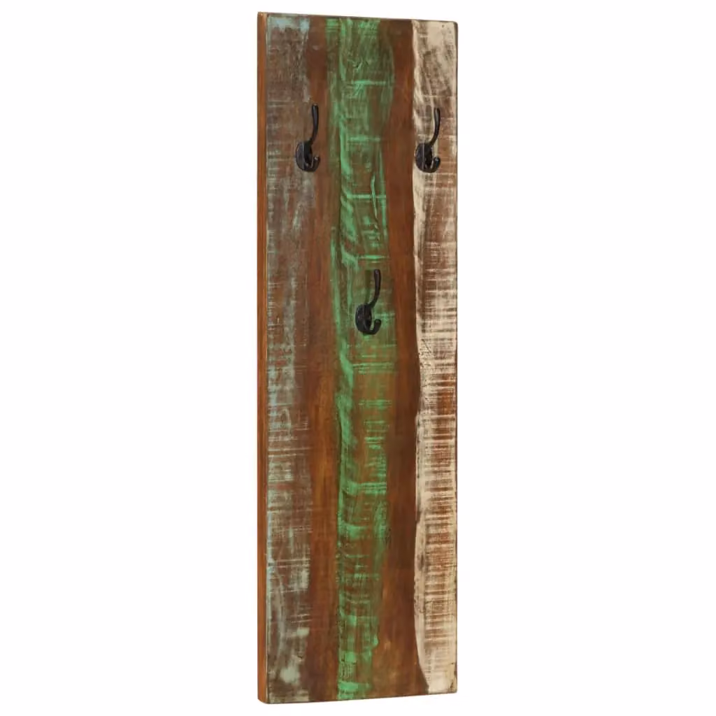 Berkfield Home Set of 2 Wall-mounted Coat Racks in Vintage Solid Reclaimed Wood, W/D/H: 36 x 3 x 110 cm – 2