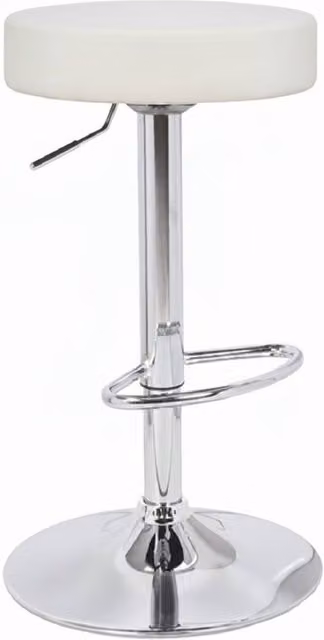 netfurniture Envy White Kitchen Swivel Bar Stool with Height Adjustable Metal Base