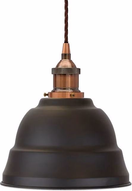 SE Home Lincoln Pendant Light in Matt Black and Antique Copper with Brown Twisted Detail – 1