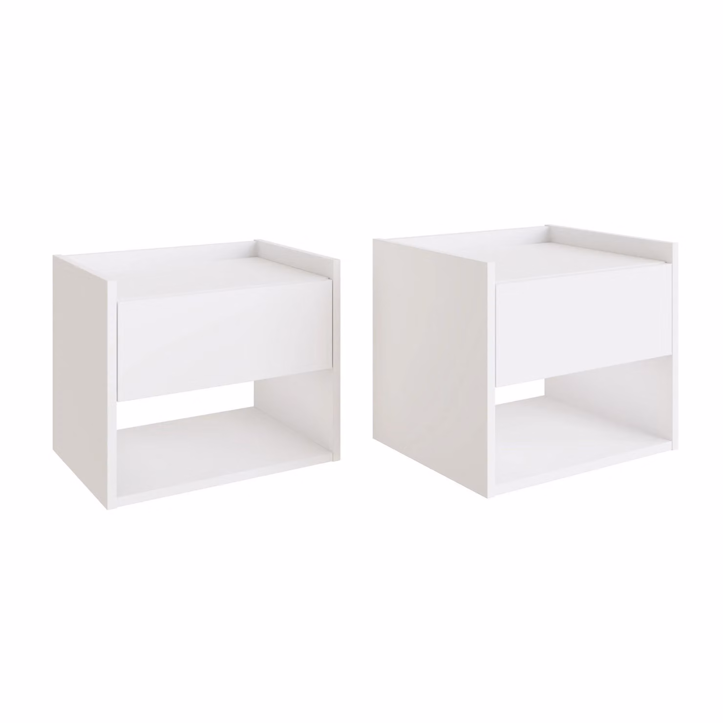 GFW Harmony Wall Mounted Pair of Bedside Tables in White – 2
