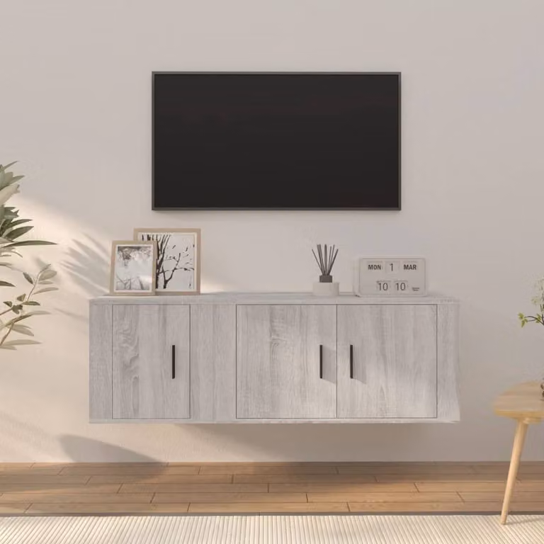Berkfield Home Classic 2 Piece TV Cabinet Set in Grey Sonoma, MDF