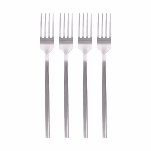 Argon Tableware Polished Silver Stainless Steel Dinner Forks, Pack of 4 – 1