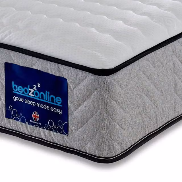 Bedzonline E-Comfort Hydro Sprung 3FT Single Mattress in Grey with Temperature Regulation and Bonell Spring Support (W/D/H: 90 x 190 cm) – 1