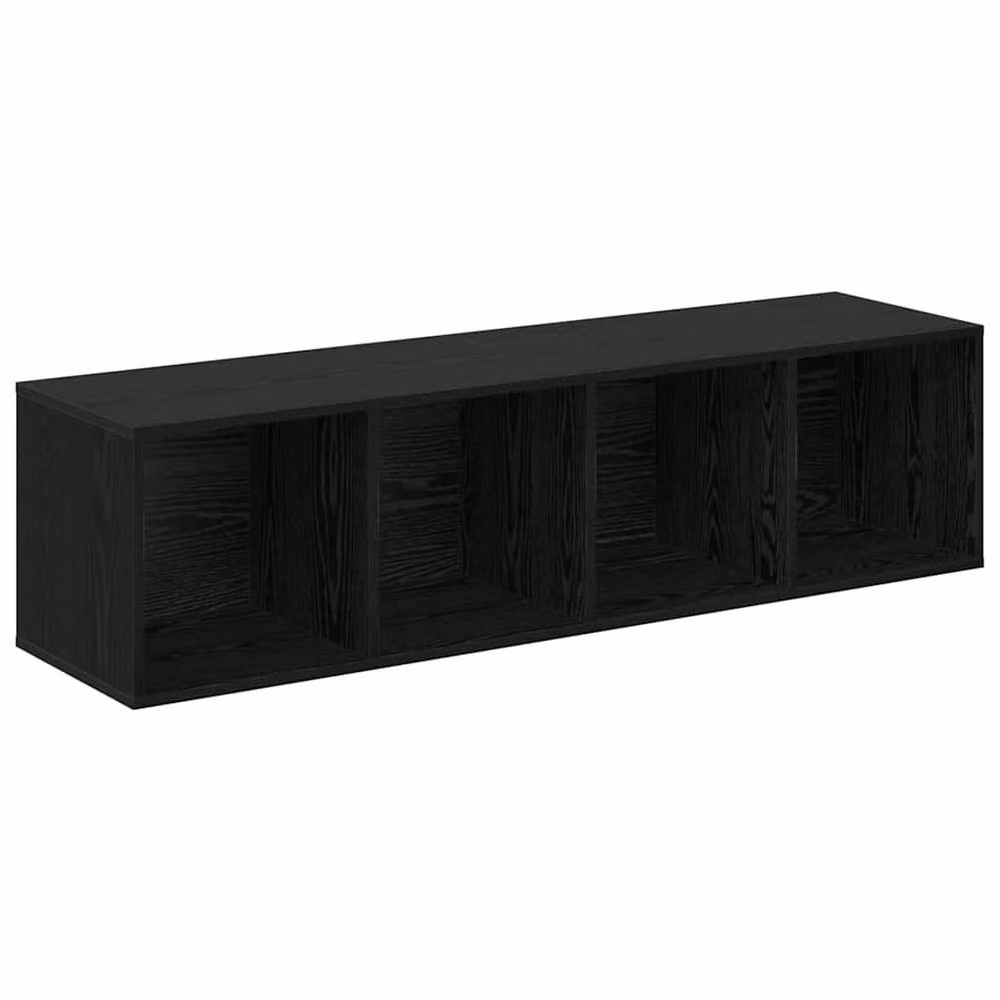 Berkfield Home Modern Black TV Cabinet in Engineered Wood W/D/H: 37 x 37 x 142.5 cm – 4
