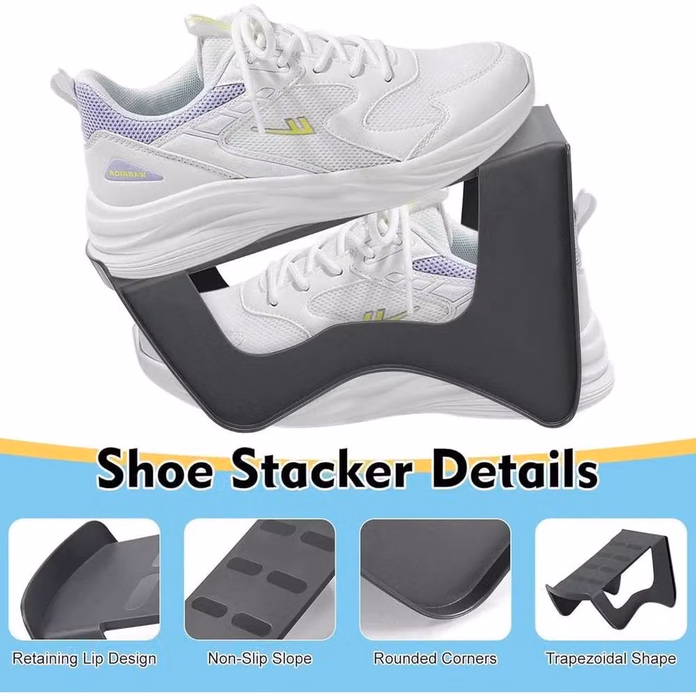 Kelvenix 10-Piece Plastic Shoe Slot Organizer and Wardrobe Divider in Black – 3