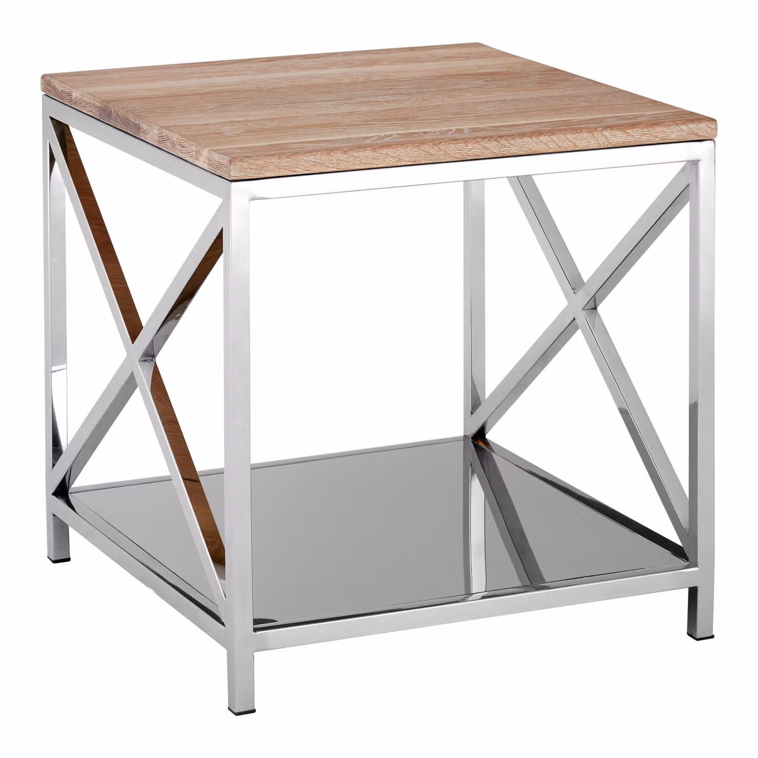 Orsina Modern Oak Wood Side Table with Metal Frame – 2