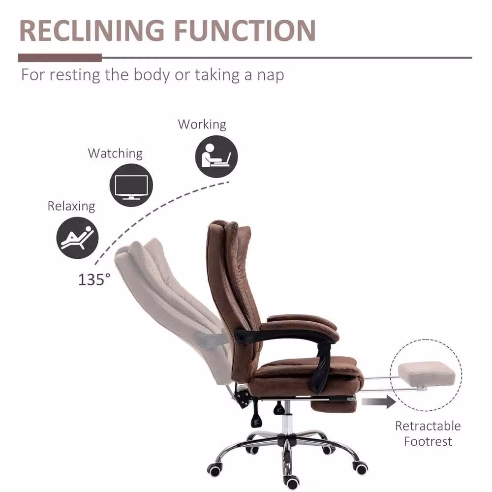 FORGEVIO Brown Modern Task Office Chair with Armrests and Height Adjustment – 3