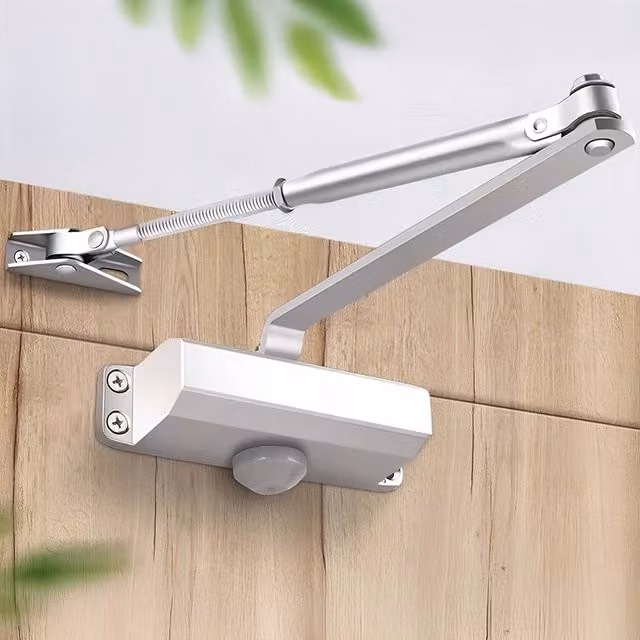 Livingandhome Quiet Self Closing Aluminium Door Closer, Silver, 56 cm