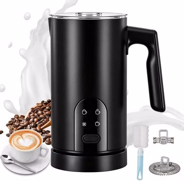 FLAVORA 4-in-1 Automatic Electric Milk Frother, 590ml, Black – 1