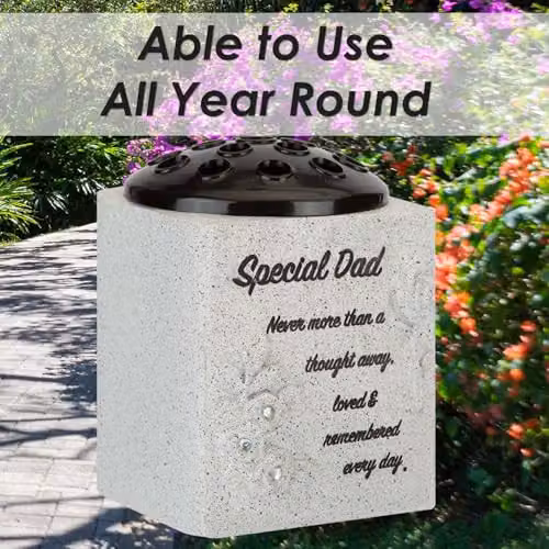 VFM e-Store Memorial Flower Pot Ornament, Grey, W/D/H: 14 x 13.5 x 13.5 cm – 4