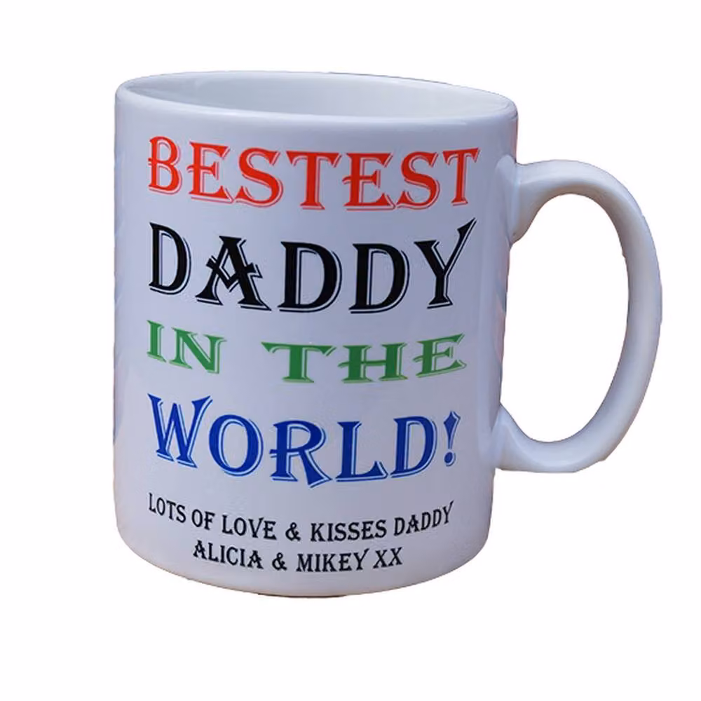 Uniqueful Personalised Bestest Daddy in the World Ceramic Mug for Men, White – 2