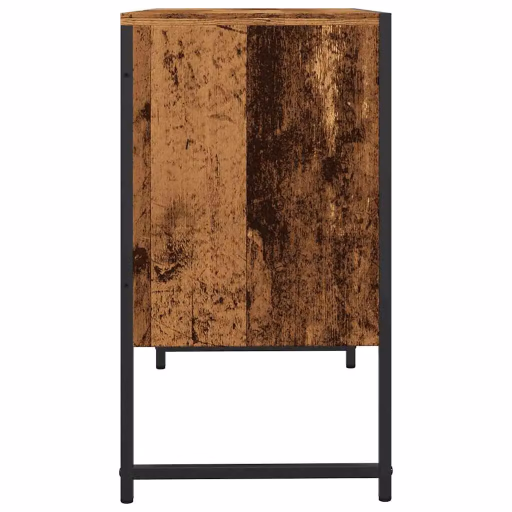 Berkfield Home Freestanding Bathroom Sink Cabinet in Brown Old Wood, W/D/H: 80 x 33 x 60 cm – 4