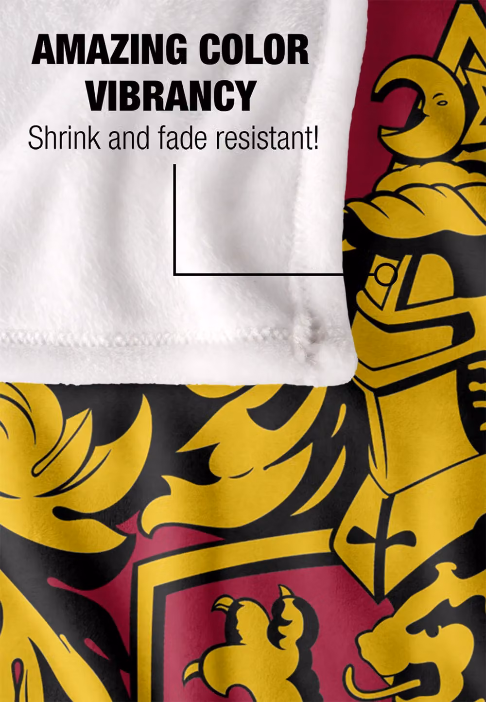 LOGOVISION Harry Potter Gryffindor Crest 3 White Fleece Throw Blanket W/D/H: 152 x 127 cm – 6