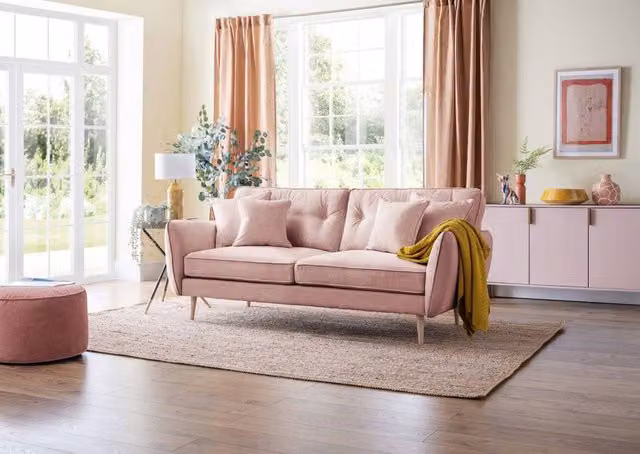 The Great Sofa Company Ailis Large Upholstered Sofa in Dusty Pink