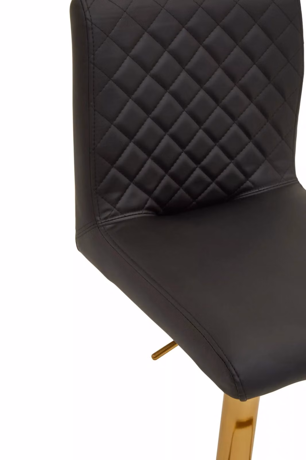 Orsina Black Swivel Bar Stool with Geometric Synthetic Leather Seat and Metal Base – 2