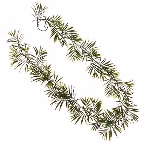 Leaf Green Fire Retardant Artificial Palm Garland, 190 cm