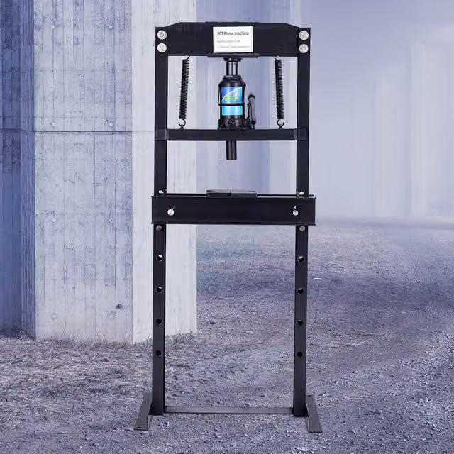 Livingandhome Floor Standing Steel Hydraulic Press Machine, Black
