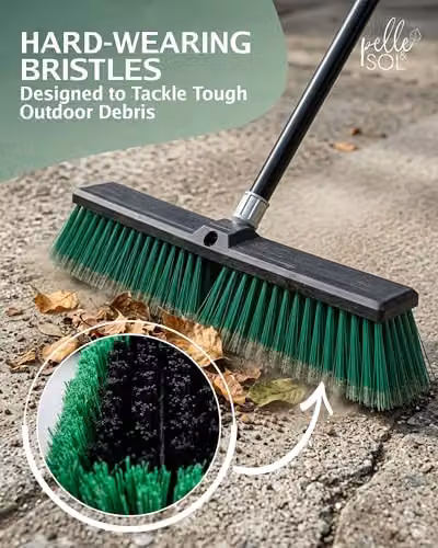 Pelle & Sol Heavy Duty Outdoor Garden Broom in Green, W/D/H: 60 x 60 x 140 cm – 3