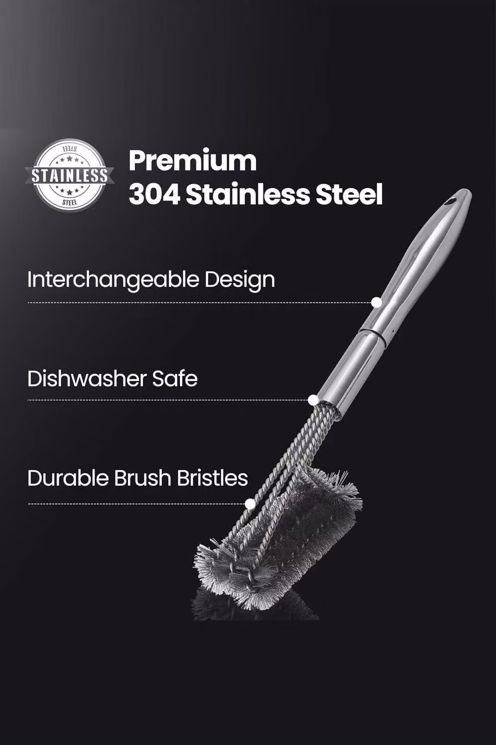Gourmet Easy Stainless Steel BBQ Brush in Yellow and Silver – 2