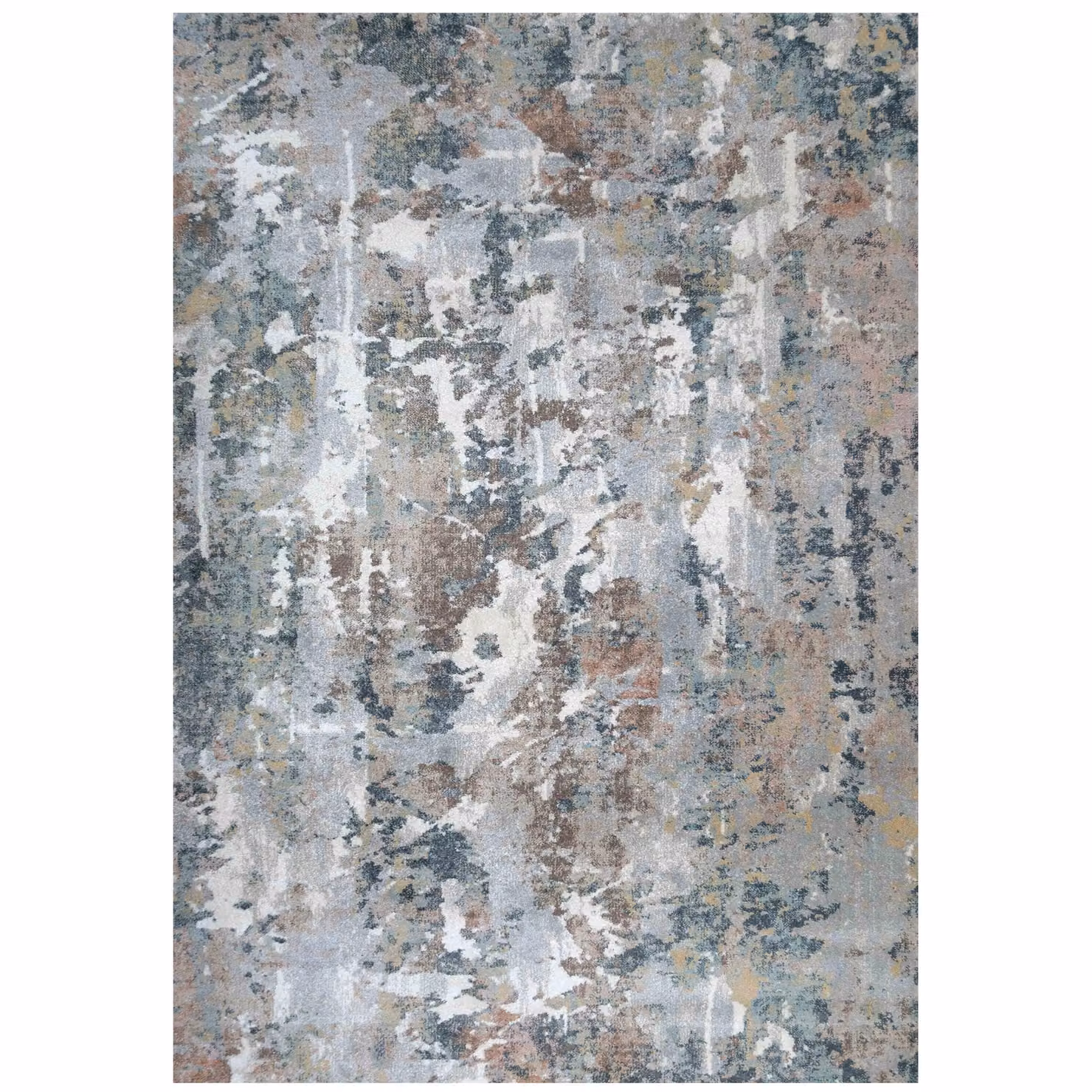 Kukoon Abstract Modern Soft Area Rug in Blue and Grey, W: 60 cm, L: 110 cm – 4