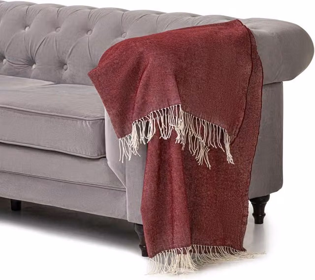 Livinluxury Red Acrylic Throw, W: 150 cm, D: 125 cm