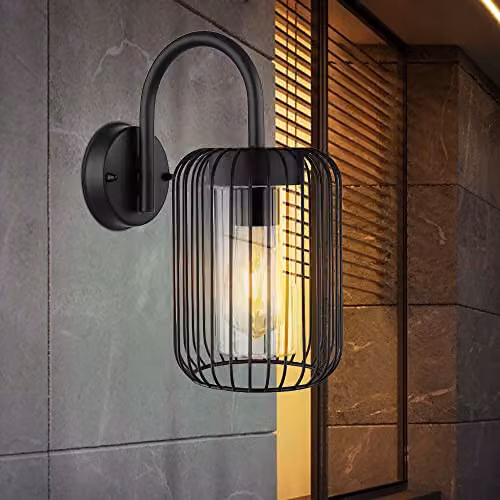 Netlighting by Globo Lighting Black Outdoor Wall Lantern IP44 W/H: 16 x 32.5 cm – 2