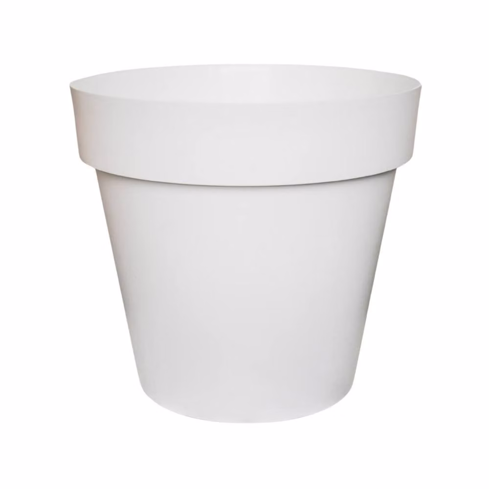 Ivyline Cleo White Plastic Planter Tub with Wheels, Diameter: 40 cm