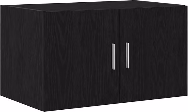 Berkfield Home Black Oak Wall Cabinet with Hinged Doors, W: 70 cm, D: 42.5 cm, H: 40 cm