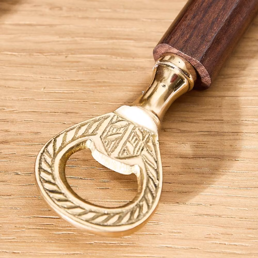 Dibor Vintage Brass Magnifying Glass and Bottle Opener Gift Set in Brown – 3