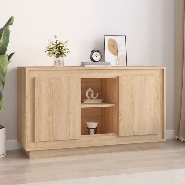 Berkfield Home Sonoma Oak Sideboard in Brown, W/D/H: 102 x 35 x 60 cm