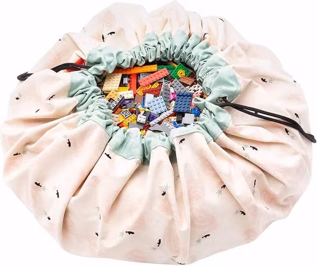 OHS Swan 2 In 1 Cotton Storage Bag Playmat in Light Pink