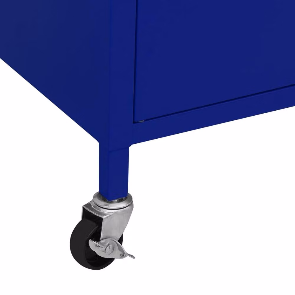Berkfield Blue Metal Home Storage Cabinet with Hinged Doors W/D/H: 60 x 35 x 56 cm – 6